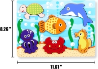 KINDER PUZZEL VIS 18mnd STECK PUZZLE HOLZ WOOD FISCH
