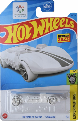HOT WHEELS BRAILLE RACER TWIN MILL 85/250 WHITE 1:64 HW EXPERIMOTORS 4/5