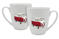 Porselein beker VW Bus Rood 10x9 vaatwas magneetron bestendig