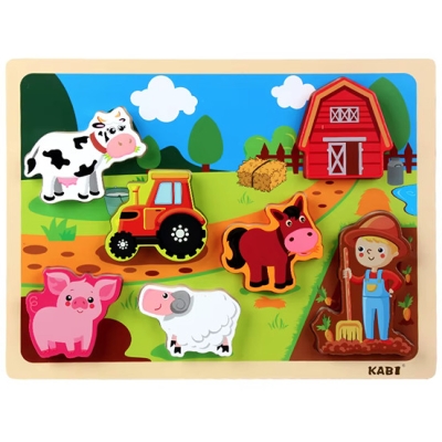KINDER PUZZEL BOERDERIJ 18mnd STECK PUZZLE HOLZ WOOD FARM