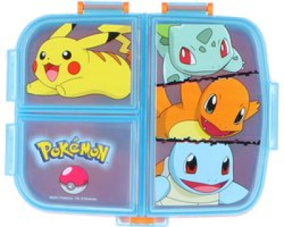 Pokemon Multi broodtrommel 3 vakjes - 18x13 cm - lunchbox - brooddoos
