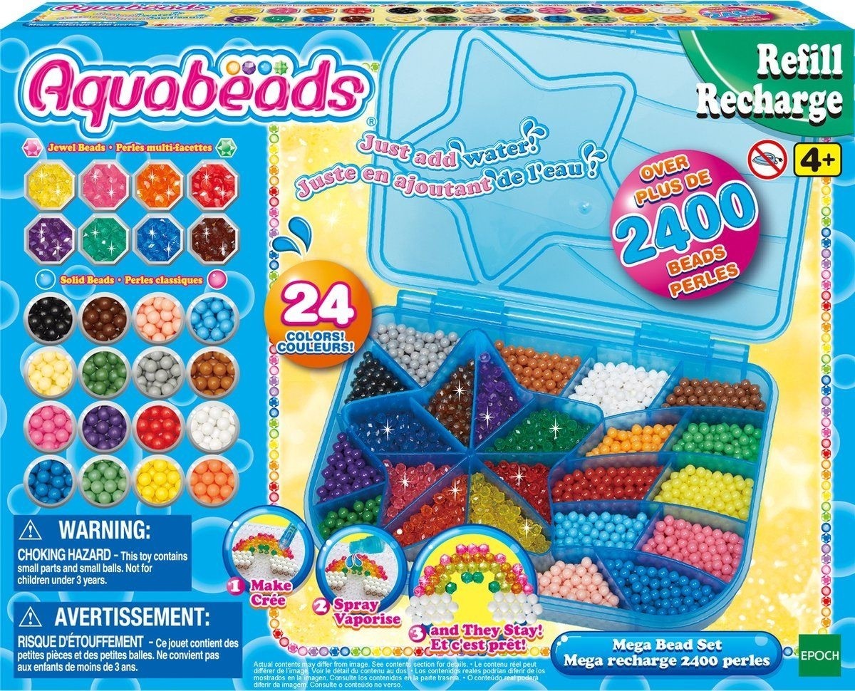 Mega parelpakket Aquabeads: 2400 parels (31502)