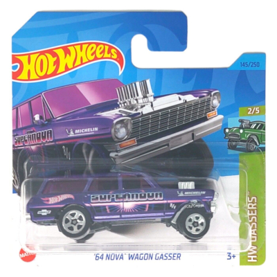 HOT WHEELS '64 NOVA WAGON GASSER PURPLE 145/250 1:64 HW GASSERS 2/5