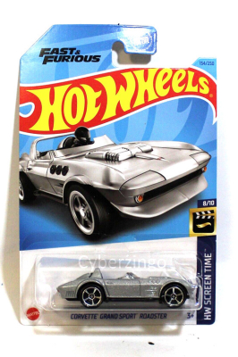 HOT WHEELS CORVETTE GRAND SPORT ROADSTER 154/250 SILBER 1:64 HW SCREEN TIME 8/10