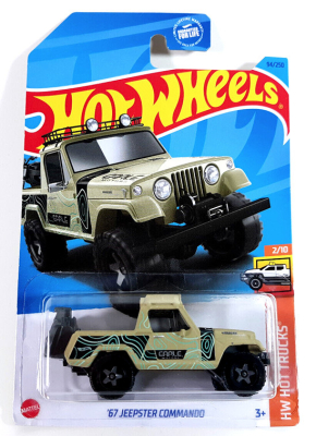 HOT WHEELS JEEPSTER '67 COMMANDO 94/250 HW HOT TRUCKS 1:64 SAND ARMY