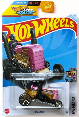 HOT WHEELS DRAGTOR PINK/CROME 176/250 1:64 HW METRO 9/10
