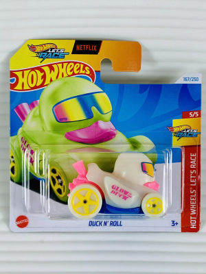 HOT WHEELS DUCK N' ROLL 167/250 (1:64) HW LET'S RACE WHITE BLEU 5/5