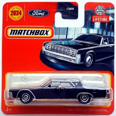 1964 LINCOLN CONTNENTAL SHINY BLACK 21/100 1:64 MATCHBOX SHORT CARD