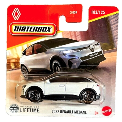 2022 RENAULT MEGANE WHITE BLACK 103/125 MATCHBOX 1:64