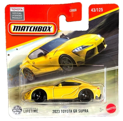 2023 TOYOTA GR SUPRA YELLOW MATCHBOX 1:64 43/125 SHORT CARD