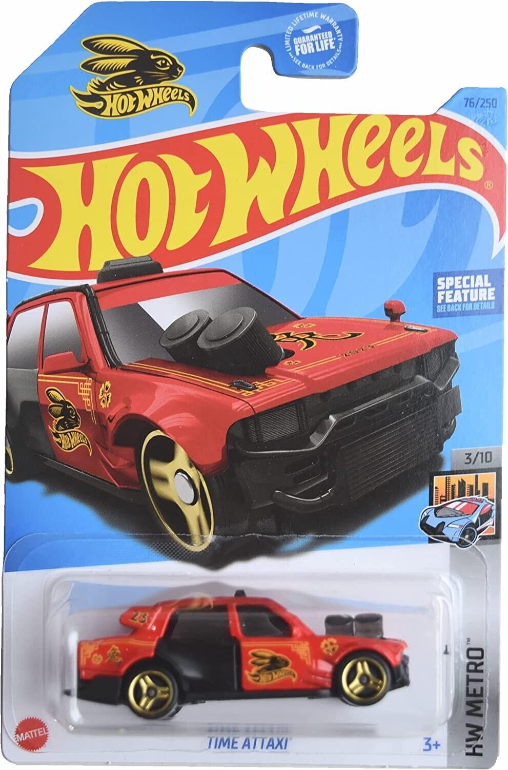 HOT WHEELS TIME ATTAXI 76/250 1:64 RED HW METRO 3/10
